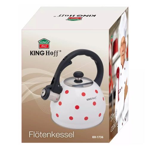 Teáskanna - fehér-piros pöttyös - Kinghoff KH-1736