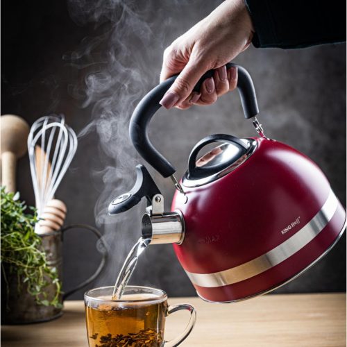 Kinghoff teáskanna, sípszóval - 1.8L - piros (KH-1853)