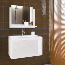   Venezia Luna mosdószekrény mosdókagylóval + tükör - 60 cm (magasfényű fehér)