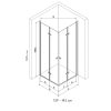 Welland LA-9090 zuhanykabin - 90 x 90 cm - króm profil