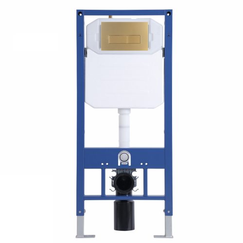 Welland M6601 Slim beépíthető fali WC tartály + szálcsiszolt arany nyomólap