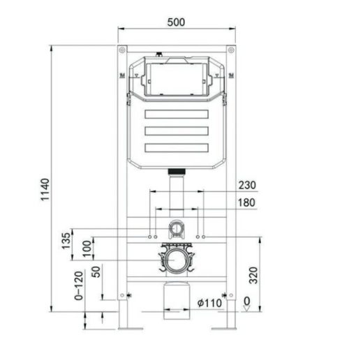 Welland M6601 Slim beépíthető fali WC tartály + nyomólap (G1002MB)