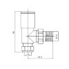 Radiátor sarokszelep - 1/2" - arany