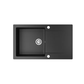 Gránit mosogató Gold  szifonnal matt fekete színű