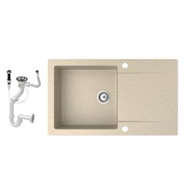 Gránit mosogató NERO Gold + dugókiemelő (bézs)