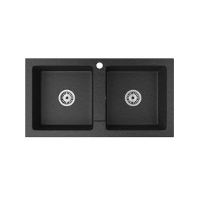 NERO Lybra gránit mosogatótálca - fekete