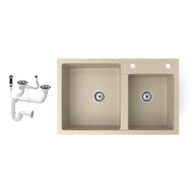 Gránit mosogatótálca NERO Palazzo + dugókiemelő (bézs)