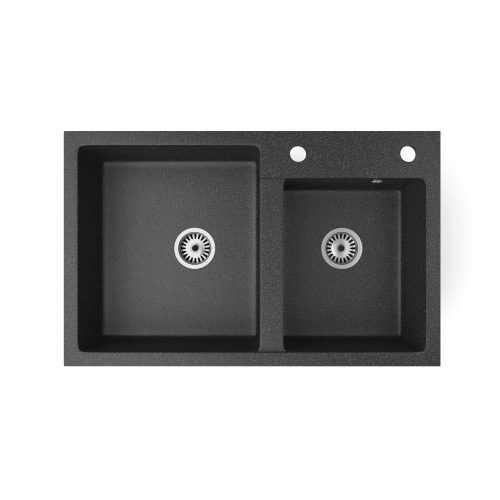 Gránit mosogatótálca NERO Palazzo + dugókiemelő (fekete)