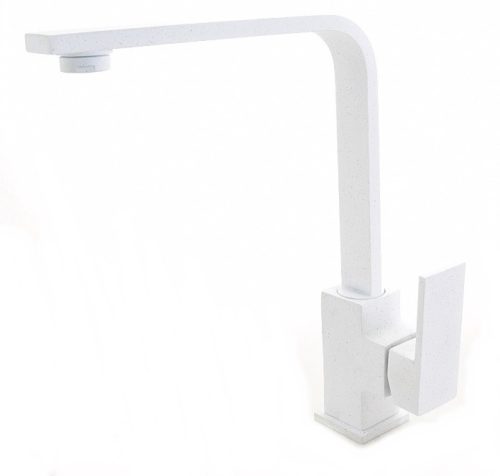 Gránit mosogatótálca NERO Boss + Design csaptelep + adagoló + dugókiemelő (fehér)