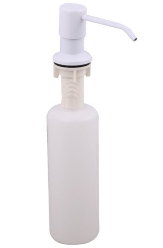 Gránit mosogatótálca NERO Boss + Design csaptelep + adagoló + dugókiemelő (fehér)