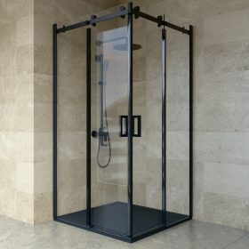 Welland Luxury-Line NSPA-9090 zuhanykabin - 90 x 90 cm - fekete profil