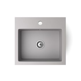 Gránit mosogató NERO Uno + szifon (szürke)