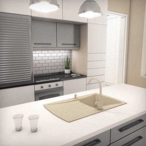 Bézs Gránit mosogatótálca 