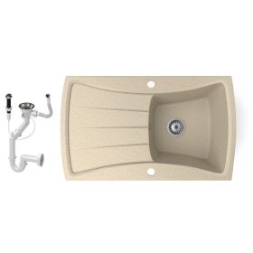 Gránit mosogatótálca NERO Venezia + dugókiemelő (bézs)