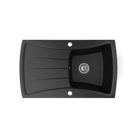  fekete mosogatótálca egymedencés csepegtetős kivitelben