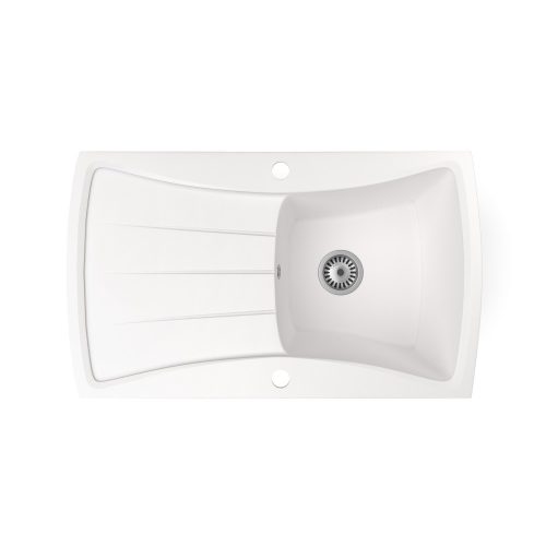 Gránit mosogatótálca NERO Venezia + dugókiemelő (fehér)