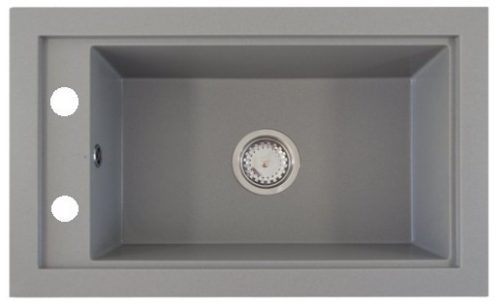 Gránit mosogató Nero Panama + vágódeszka + dugókiemelő (szürke)