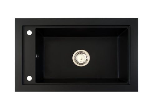 Gránit mosogató Nero Panama + magasított csaptelep + vágódeszka + adagoló (fekete)