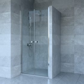 Welland RDD-90 kétszárnyú zuhanyajtó - 90 cm - króm profil