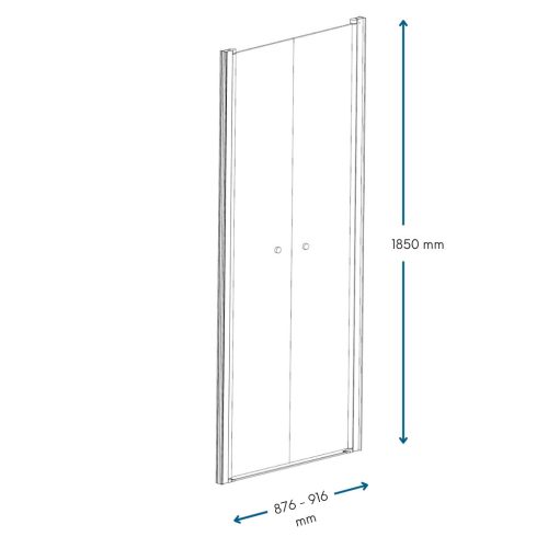 Welland RDD-90 kétszárnyú zuhanyajtó - 90 cm - fekete profil