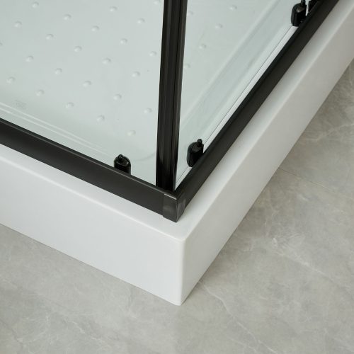 Welland RE-7090 zuhanykabin elhúzható ajtóval - 70 x 90 cm - fekete profil