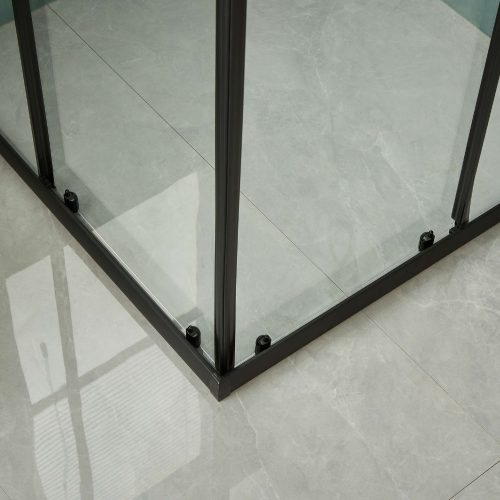 Welland RE-80 zuhanykabin elhúzható ajtóval - 80 x 100 cm - fekete profil