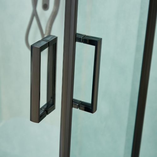 Welland RE-80 zuhanykabin elhúzható ajtóval - 80 x 100 cm - fekete profil