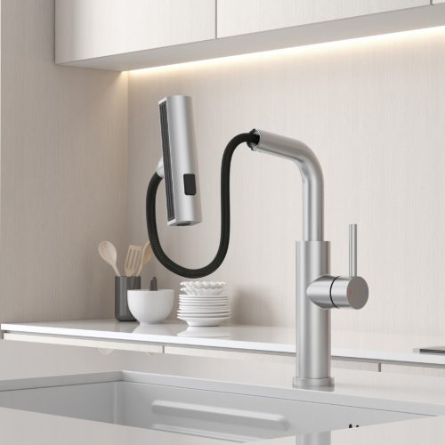 Welland S3281E-1 mosogató csaptelep - kihúzható multifunkciós fej - (inox)