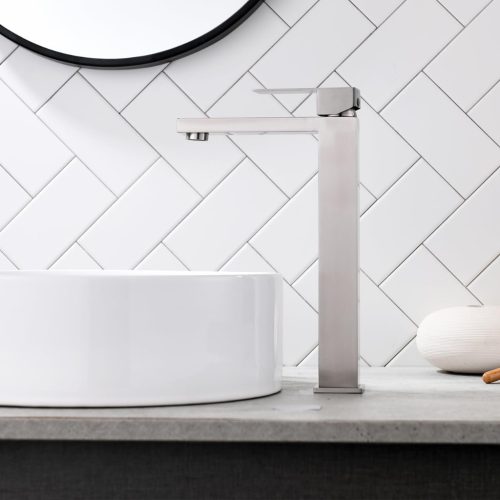 Welland Vista magasított mosdó csaptelep - acélszürke