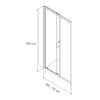 Welland SD-105 elhúzható zuhanyajtó - 105 cm - fekete profil