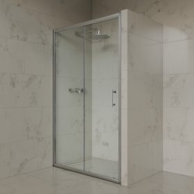   Welland SD-110 elhúzható zuhanyajtó - 110 cm - króm profil