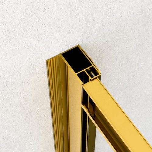 Welland SD-130 elhúzható zuhanyajtó - 130 cm - arany profil