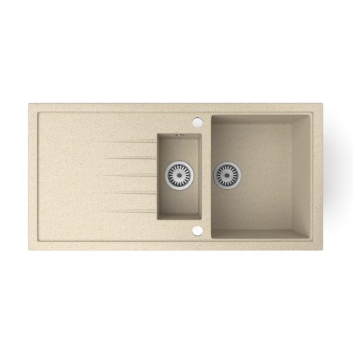 Gránit mosogató - Nero Solarys + dugóemelő (bézs)