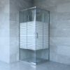 Welland SQ-8080 zuhanykabin elhúzható ajtóval - 80 x 80 cm - króm profil / dekorbetét