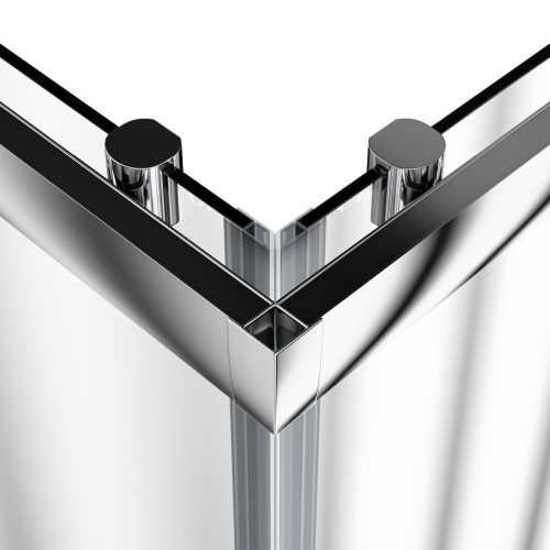 Welland SQ-8080 zuhanykabin elhúzható ajtóval - 80 x 80 cm - króm profil / dekorbetét