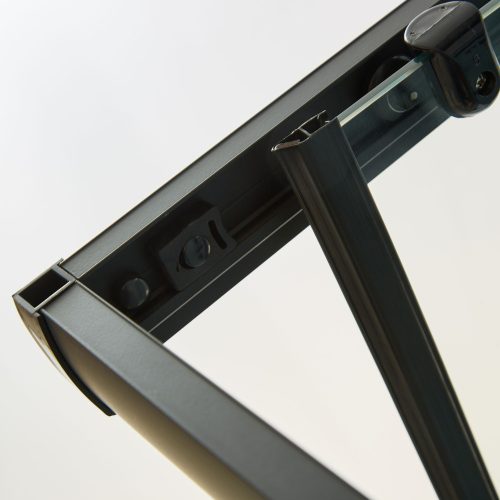 Welland SQ-8080 zuhanykabin elhúzható ajtóval - 80 x 80 cm - fekete profil + dekorcsík