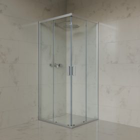   Welland SQ-8080 zuhanykabin elhúzható ajtóval - 80 x 80 cm - matt króm profil