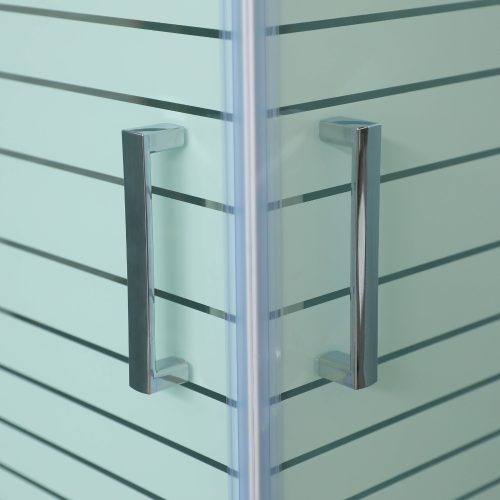 Welland SQ-9090 zuhanykabin elhúzható ajtóval - 90 x 90 cm - króm profil / dekorbetét