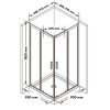 Welland SQ-9090 zuhanykabin elhúzható ajtóval - 90 x 90 cm - króm profil / dekorbetét