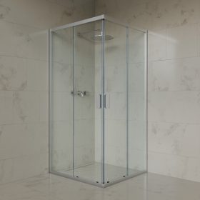   Welland SQ-9090 zuhanykabin elhúzható ajtóval - 90 x 90 cm - matt króm profil