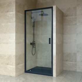 Welland SS-90 zuhanyajtó - 90 cm - fekete profil