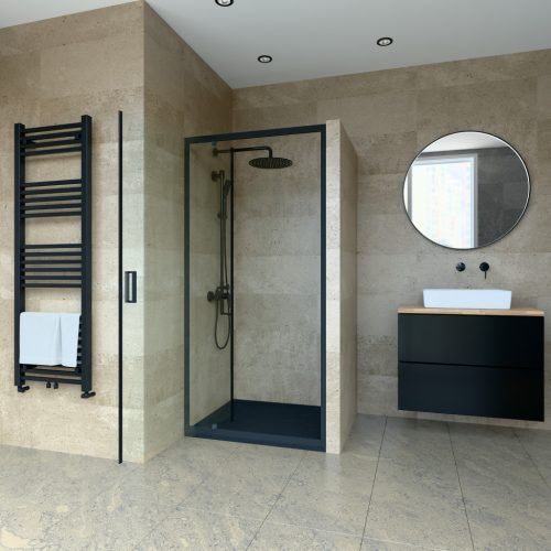 Welland SS-90 zuhanyajtó - 90 cm - fekete profil