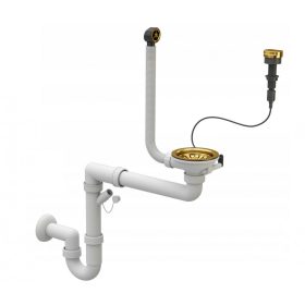   Szifon készlet dugóemelővel arany (egymedencés mosogatóhoz)