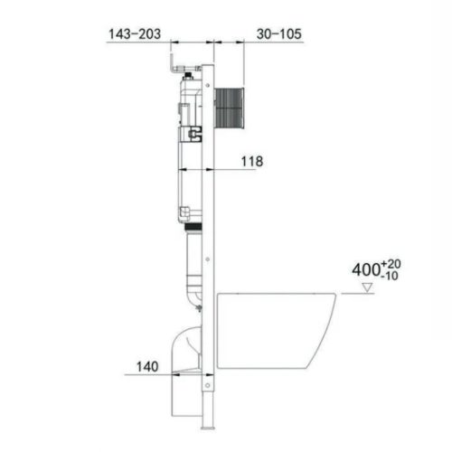 Welland Livorno Rimless fali WC + tartály nyomólappal
