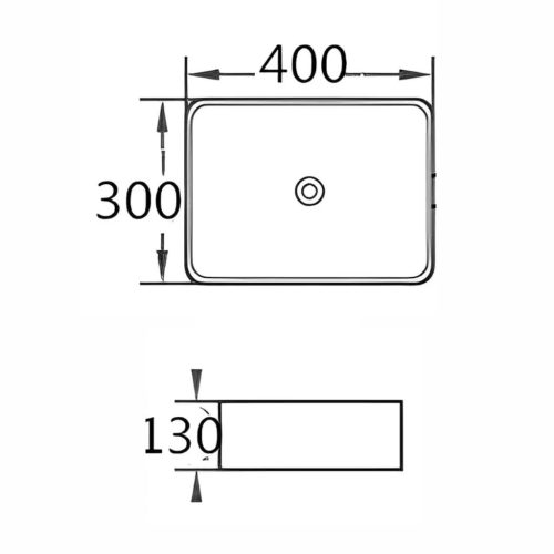 Welland T103 pultra építhető mosdókagyló - 40 x 30 cm