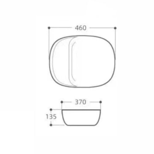 Welland T284 pultra építhető mosdókagyló rejtett lefolyóval - 46 x 37 cm