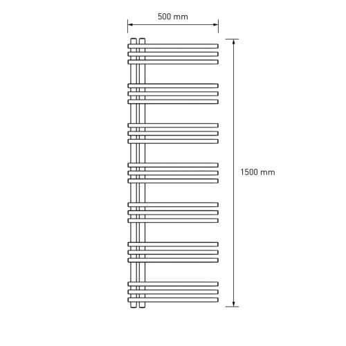 Design radiátor NERO Italia Unico - 50 x 150 cm