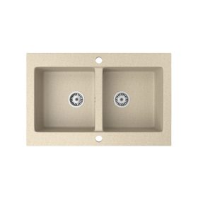 Kétmedencés gránit mosogatótálca homokbézs szín