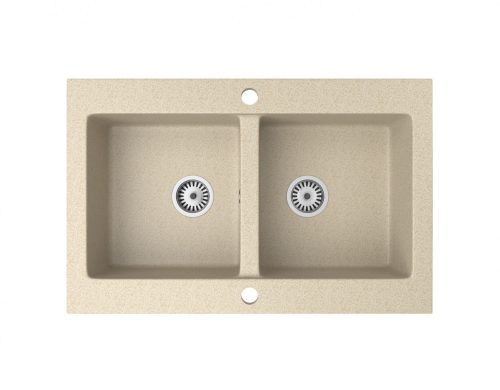 Gránit mosogatótálca NERO Verso + magasított csaptelep (bézs)