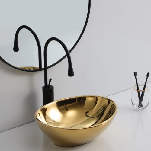 Welland Y9020A pultra építhető mosdókagyló - 40 x 33 cm (arany)